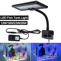 bluewhite led aquarium light us plug with clip for fish tank freshwater coral plant marine lighting 13w18w23w28w