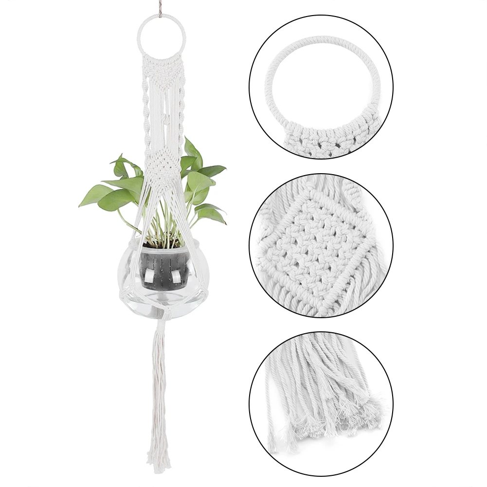 

Macrame Wall Hanging Planter Plant Hanger Hand Knitting Natural Cordage Plant Hanger Basket Plant Holder