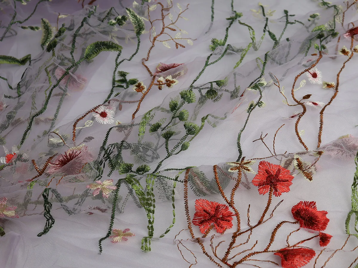 Тюль с вышивкой трава цветок кружевная ткань Цветочная занавеска Гард Свадебный