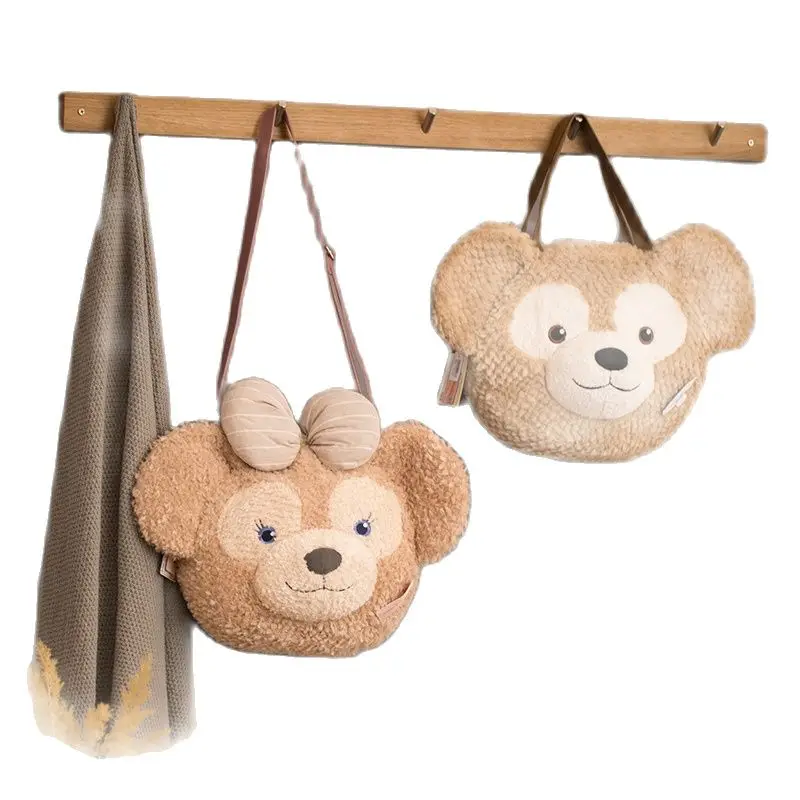 

Сумки из натуральной кожи Duffy медведь Новое поступление плюшевый рюкзак мягкие игрушки детский школьный Кукла Плюшевая сумка в форме живот...