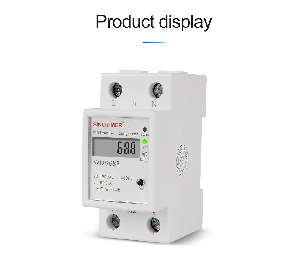 WDS688 90-250VAC wifi умный переключатель счетчик энергии дистанционное управление с помощью приложения энергосберегающий ваттметр многофункциональный таймер обратного отсчета