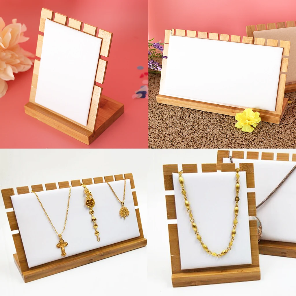 

Wooden Jewelry Necklace Display Board Stand Holder Showcase Organizer