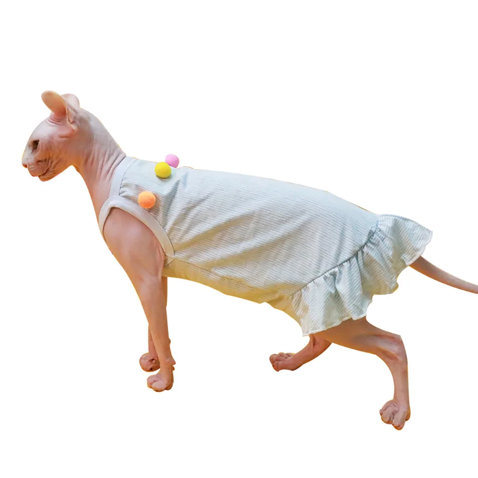 

Sphynx Cat Clothes Pure Cotton Summer Thin Soft Couple Clothes For Kitten Sphinx Cat Cute Vest T Shirt Sphinksu Clothing Jacket
