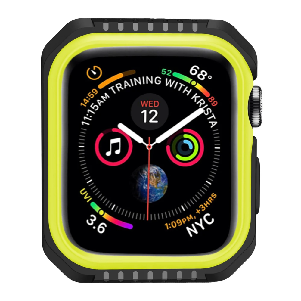 Black Green Жесткий защитный чехол из силикона и поликарбоната для Apple Watch 5, 4, 40 мм, 44 мм, защитный чехол-бампер для iWatch Band Series 3, 2, 1, 38 мм, 42 мм - Цвет: Black Green
