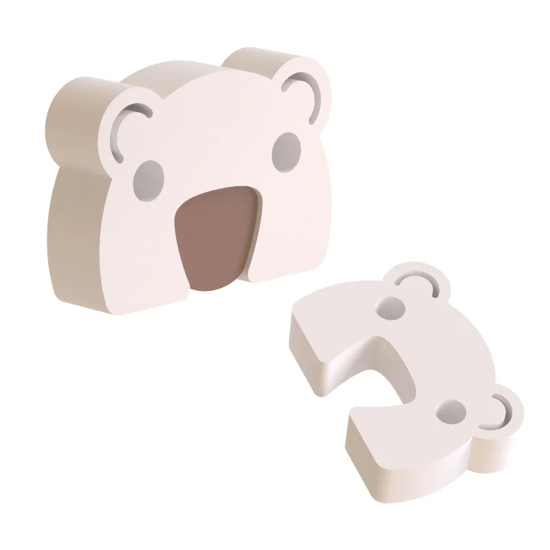 Tope de puerta de seguridad para beb&eacute;s, bloque de puerta gruesa blanca, antipellizco, protecci&oacute;n segura para ni&ntilde;os, Tope de puerta de seguridad con dibujos de animales-5