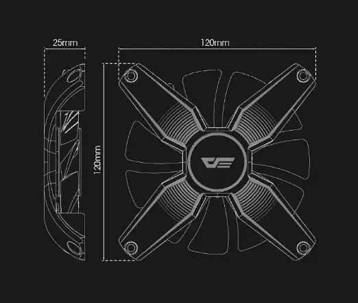 Чехол для компьютера darkflash Aigo вентилятор RGB настраиваемый светодиодный скорость