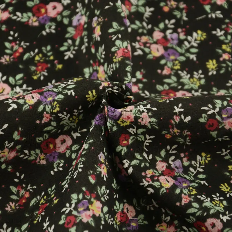 Швейная ткань домашний текстиль черная 100% хлопковая простая Лоскутная Ткань