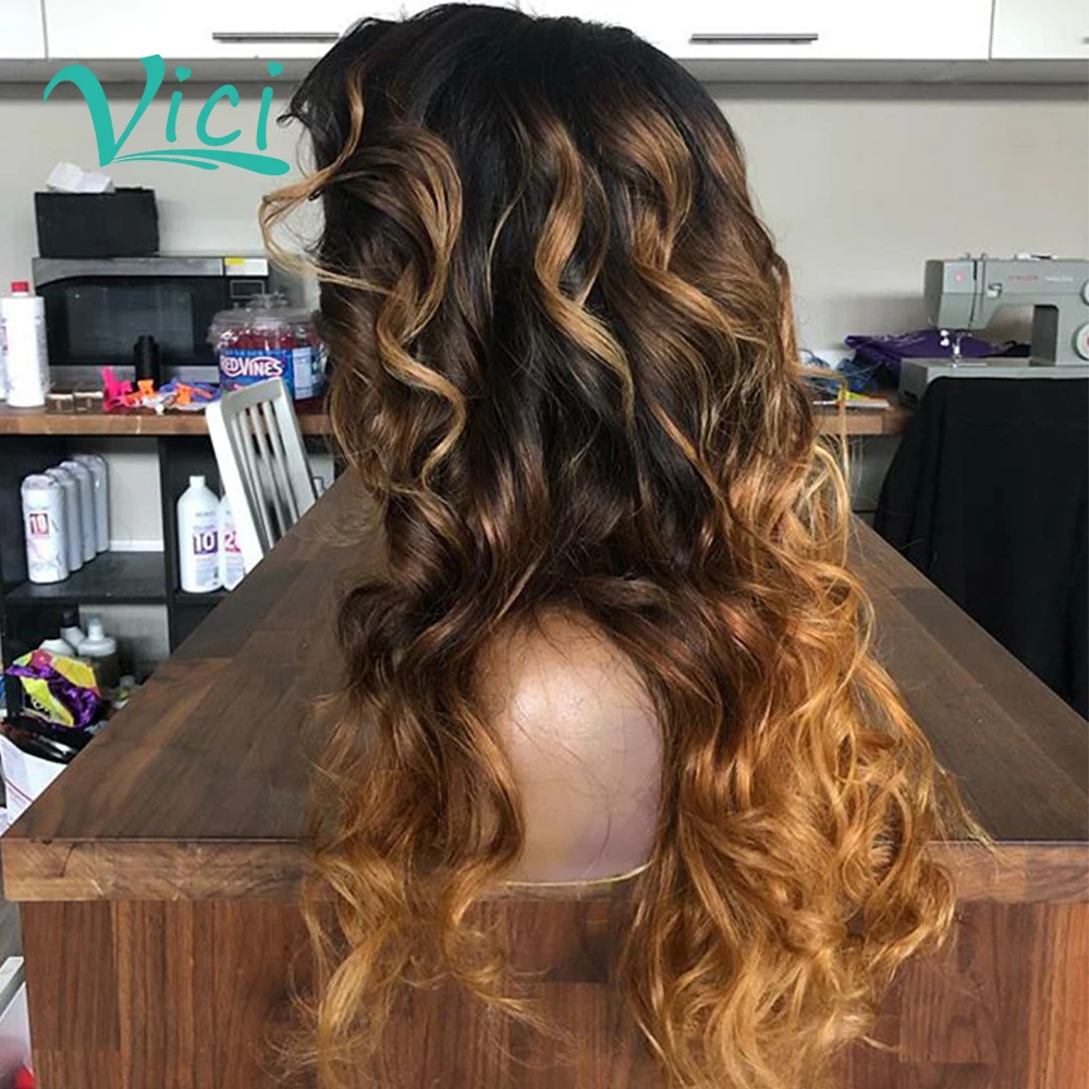 1b/4/27 3 тонов эффектом деграде (переход от темного к человеческие волосы парики с