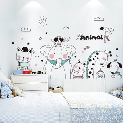 

3D Wall Papers Home Decor Creative Individual Cartoon Animal Wall Decal Children's Room Wall Decoration Painting Room Decor Art