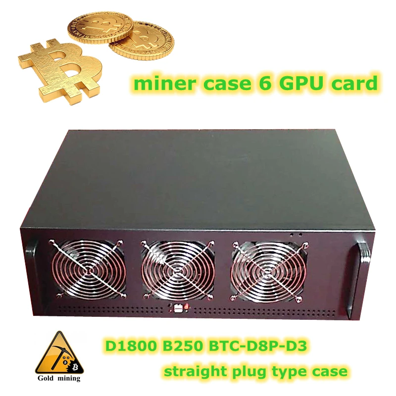 PC чехол для сервера USB Miner Rack ETH/ETC/ZEC/Monero XMR горная установка GPU рамка D1800-BTC B250-BTC-D8P-D3 4U шасси 6 видеокарта C