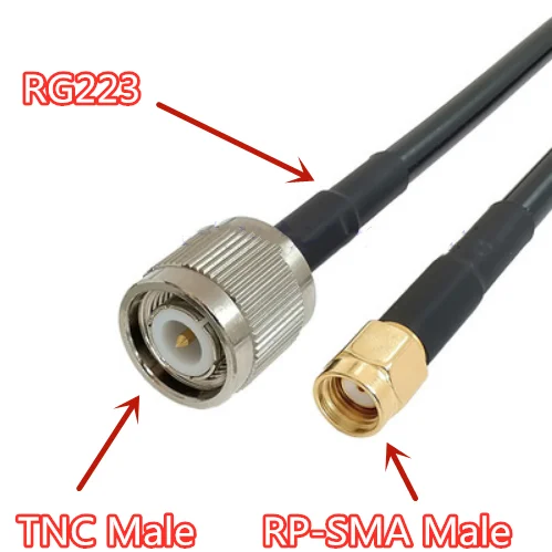 

RG223 Cable Double Shield Low Loss TNC Male to RP SMA Male RF Coaxial 50-3 Cable Jumper