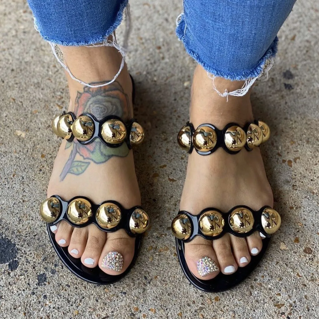 

2021 New Sandals Ladies Summer Crystal Slippers Ladies Rhinestone Women Diamond Flat Shoes Sandalias Mujer