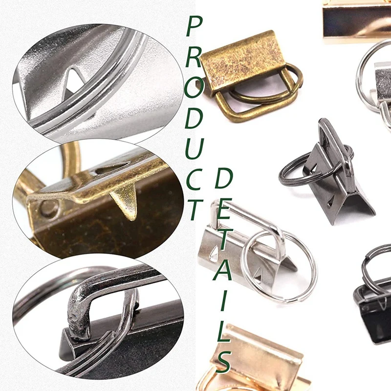 

25mm 4 Colors Key Fob Hardware with 1Pcs Key Fob Pliers, Glass Running Pliers Tools with Jaws