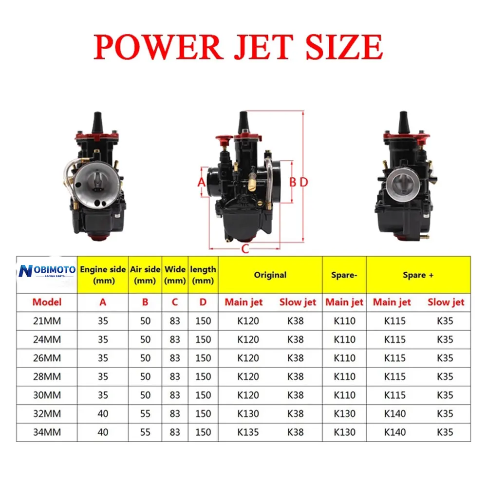 

21 24 26 28 30 32 34mm Universal Black Mikuni Maikuni PWK Carburetor Parts Scooters With Power Jet For Racing Motorcycle ATV