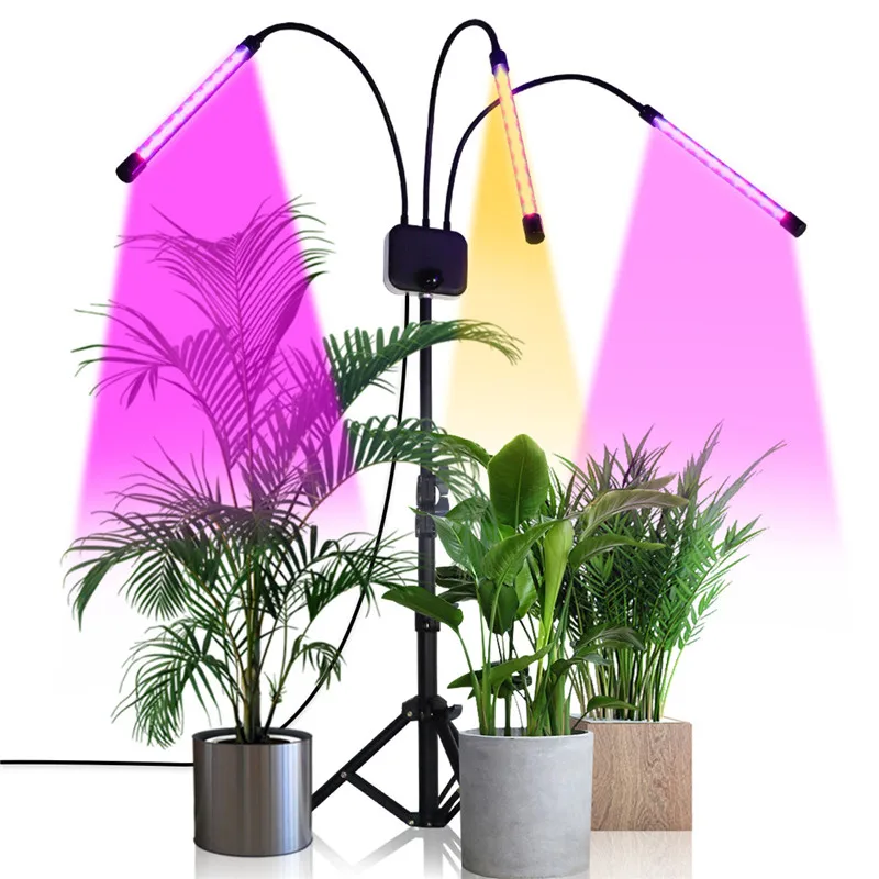 Indoor Grow Growing Light for Plants Full Spectrum Led Grow Lights 1.2M 3 Tubes Tripod Stand Plant LED Plants Flower Grow Tent