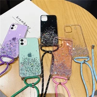 rope phone cases for xiaomi redmi note 9s 9 pro max 8t 8 7 6 5 4 4x 5a 6a 7a 8a k20 k30 pro cover lanyard glitter strap cord
