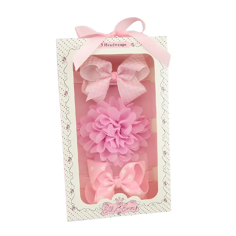 Handmade Princess Girl Boutique Grosgrain Ribbon Bow Elastic Headbands Gift Box Hair Tie Knot Band Kid Accessories | Детская одежда и