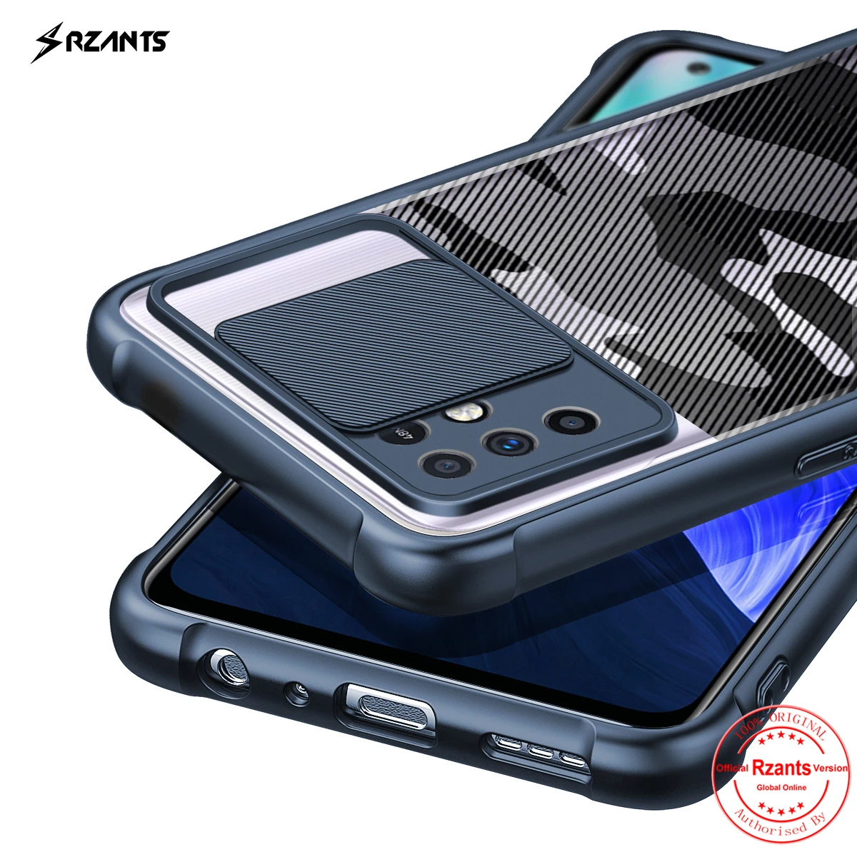 

Rzants For Infinix Note 10 Infinix Note 10 Pro NFC Case Hard [Camouflage Lens] Lens Protect Slim Crystal Clear Cover