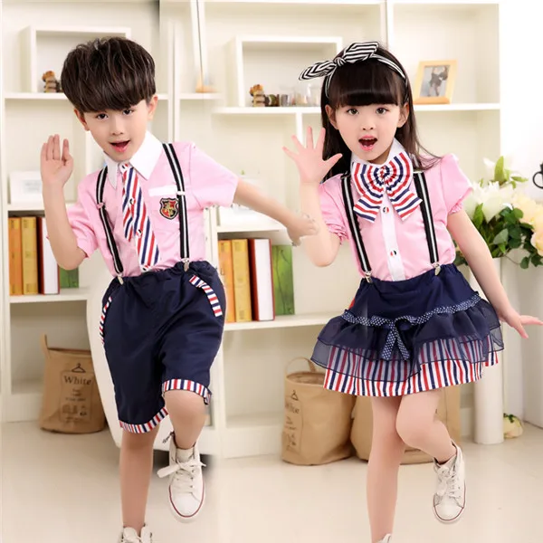 Pink2 boys Детские вечерние костюмы на день, ученическая школьная форма, 110-160 см, костюмы для хора, галстук-бабочка, комбинезон для мальчиков и девочек, одежда, галстук - Цвет: Pink2 boys