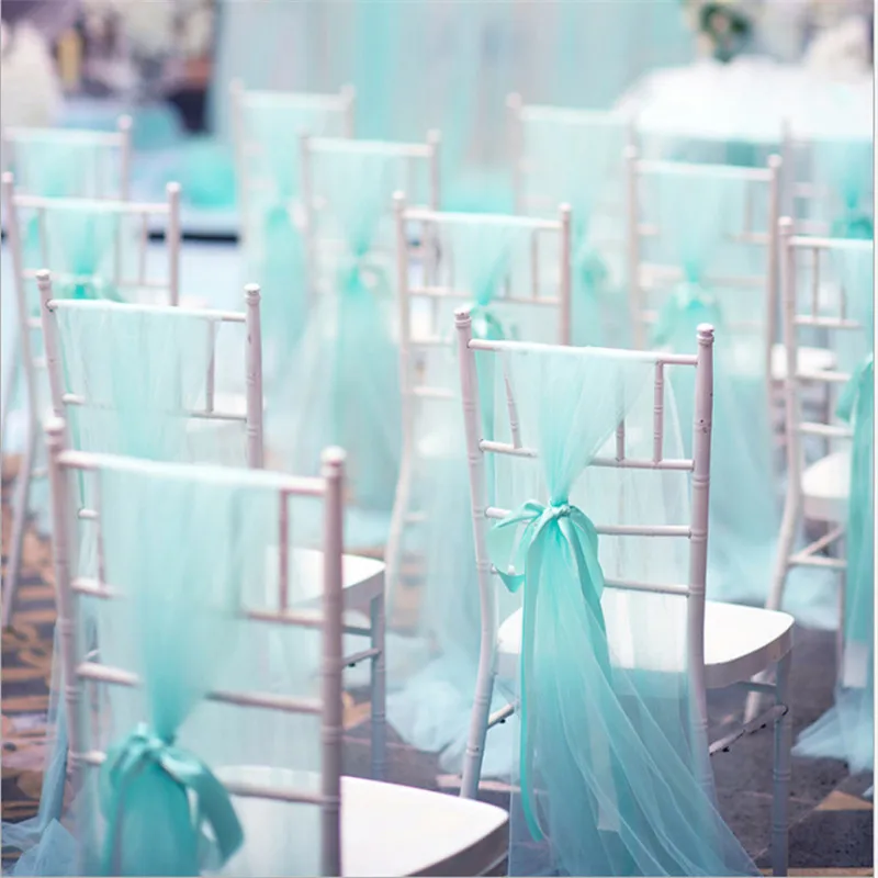 Wedding Organza Chair Lace Bow Decoration Back Flower Streamer DIY Party Favor-S | Дом и сад