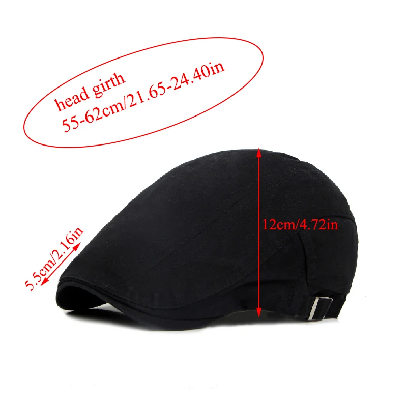 

Adjustable Cotton Beret Cap Outdoor Breathable Solid Color Men Casual Visor Hat Herringbone Solid Flat Berets Cap Hat Women