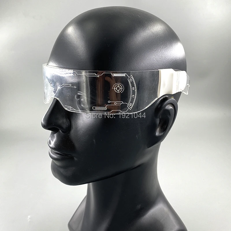 

New Fashion LED Glasses LED Party Luminous Glasses Transparent Glasses Race Costume Light up Glasses Christmas Gift