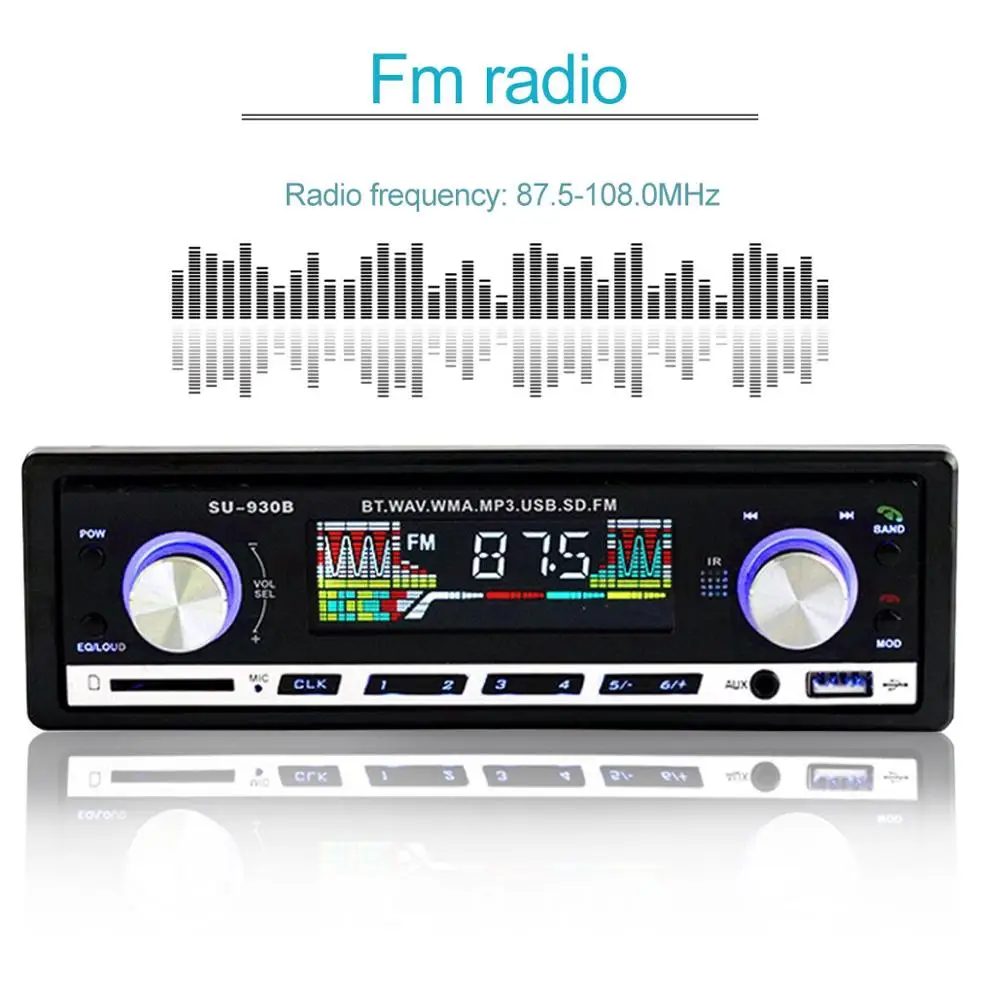 Bluetooth Авторадио Стерео радио FM Aux вход приемник SD USB 12V In-dash oto teypleri Авто 1 din