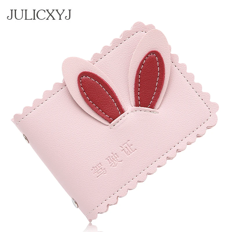 JULICXYJ Fashion Sweet Rabbit Women's Passport Cover Driver's License Mujer Female Business Credit Card Wallet Holder Case 2019 | Багаж