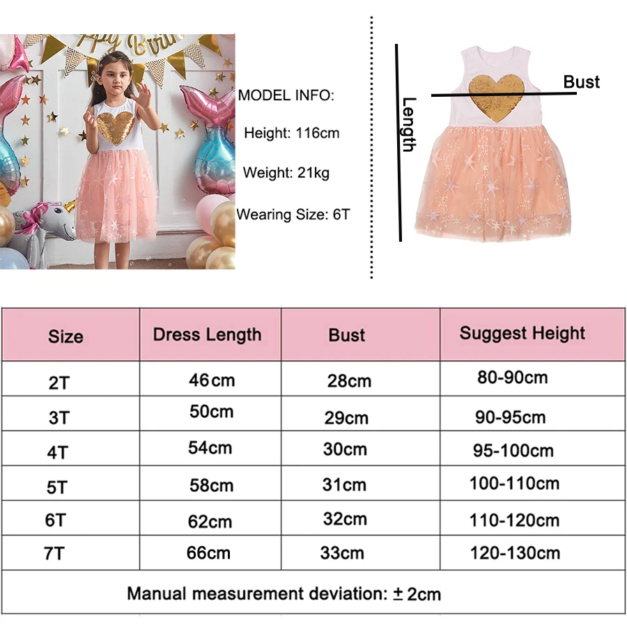 

Girls Dresses Kids Heart Sequins Sleeveless Dress Girls Birthday Party Prom Summer Princess Tutu Vestidos Children Tulle Dress