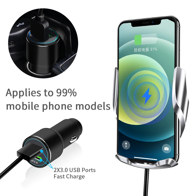 

depanet wireless car charger mount for support Mobile portable car phone holder for phone in car for iPhone Samsung Smartphone
