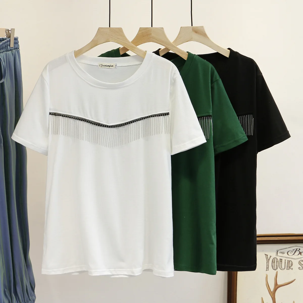 Женская футболка с коротким рукавом Повседневная и модная размера плюс | одежда