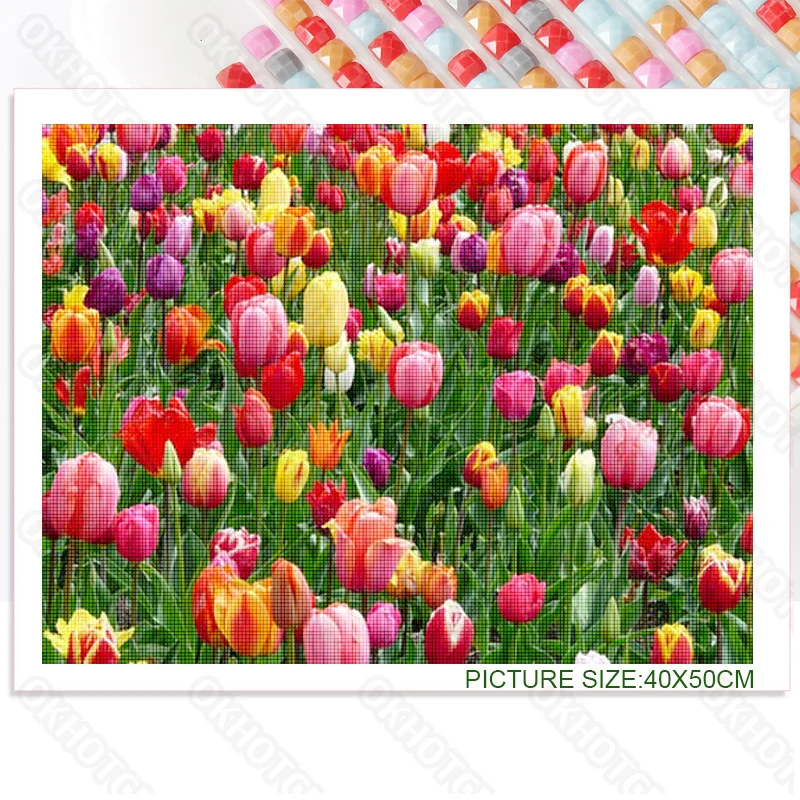 

Diy Diamond Painting Modern Home Decoration Stickers Diamond Embroidery Living Room Decoration Background Dream Flower