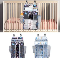 baby crib hanging bags hot selling soft surface safety breathable durable portable bedside organizer diaper storage bag box
