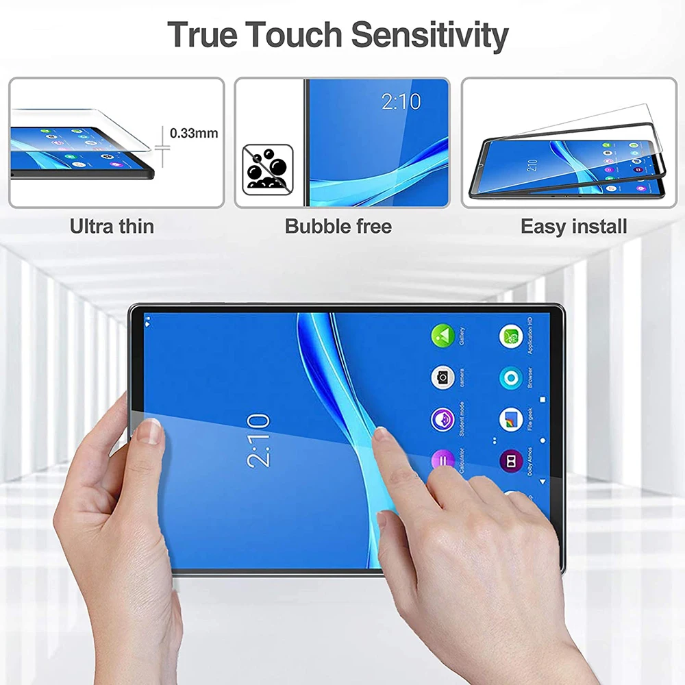 2pcs tablet tempered glass screen protector for lenovo tab m10 plus tb x606ftb x606x 10 3 inch protective film 9h 0 3mm glass free global shipping