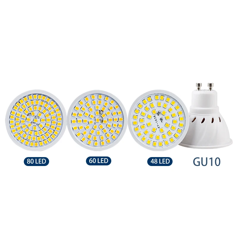 10 шт./лот E27 E14 лампада LED прожектор GU10 MR16 Bombillas светодиодные лампы AC 220V 110V 48 60 80