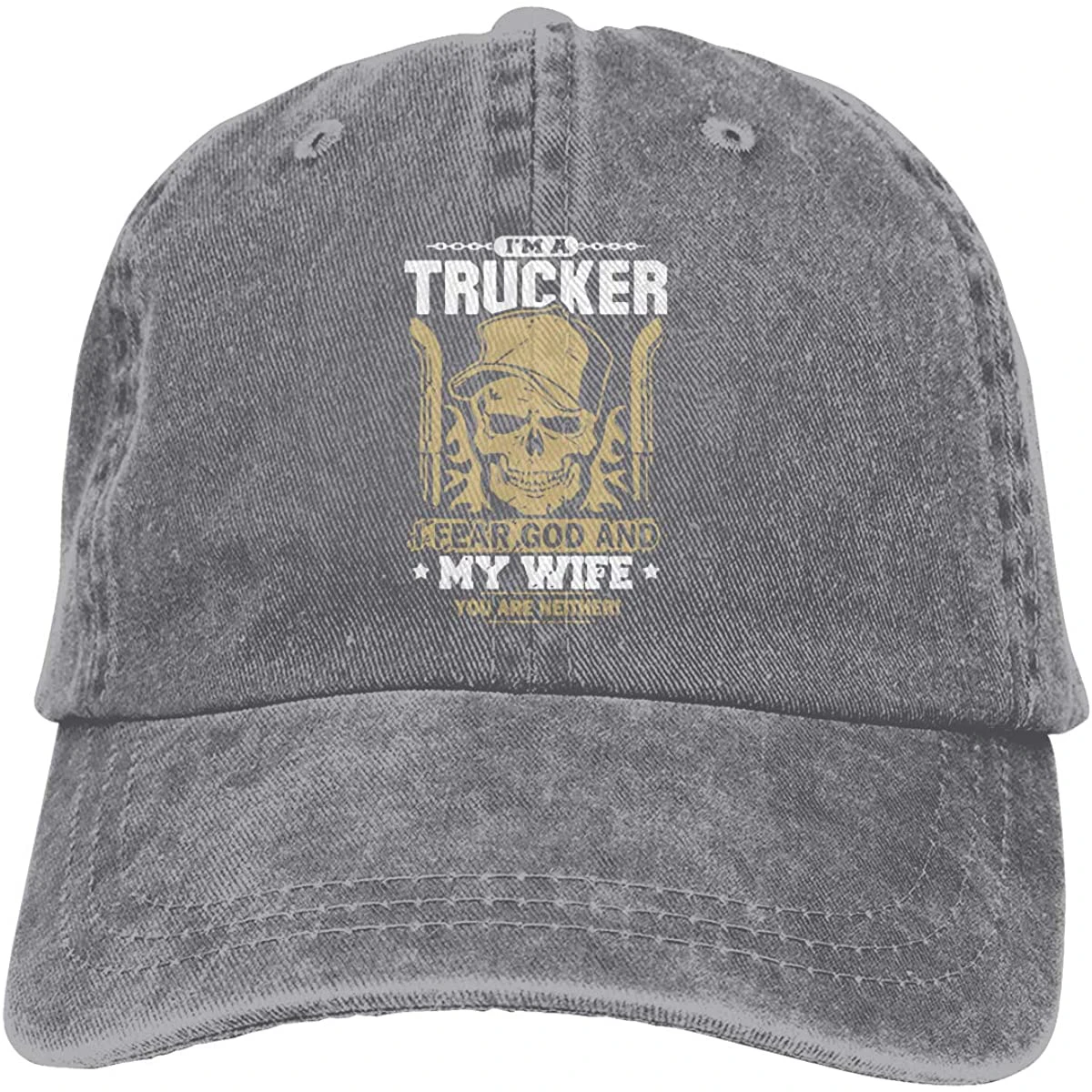 I'm A Trucker I Fear God And My Wife Unisex Soft Casquette Cap Vintage Adjustable Baseball Caps | Аксессуары для одежды