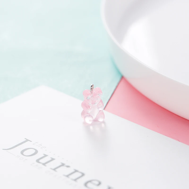 20 шт. креативные конфетные цвета прозрачные подвески в виде медведя кабошоны из