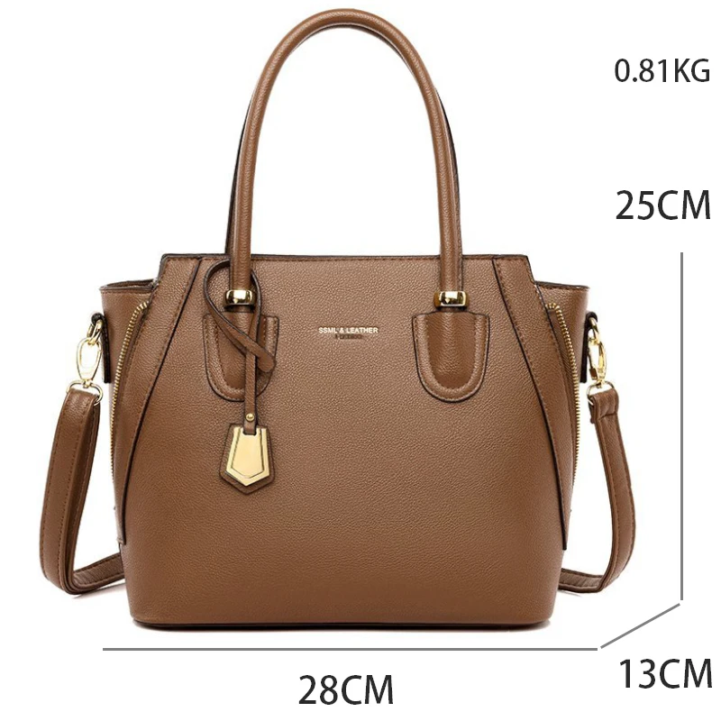 

Designer Handbags High Quality Luxury PU Leather Shoulder Crossbody Bags for Women Large Capacity Top-handle Bag Brand Trend New