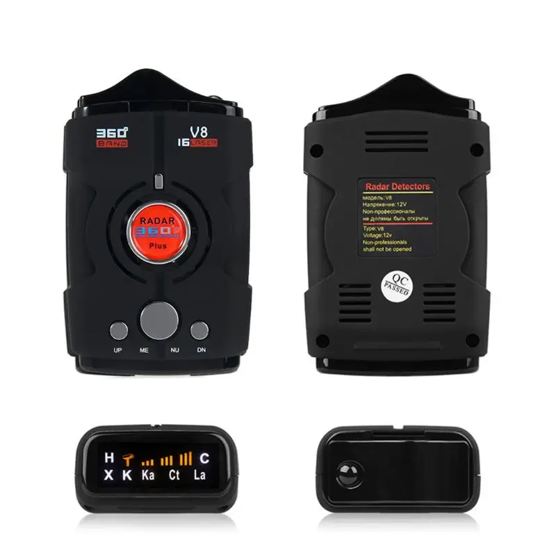 

V8 Fixed Trucker Speed 360 Degrees Vehicle Radar Detector Voice Alert Warning 16 Band Auto LED Display English/Russian Version
