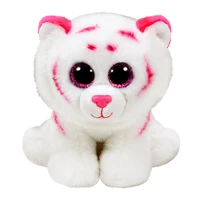 ty beanie stuffed plush animal tundra the tiger collectible big eyes white pink tiger doll boy girl gift toys 15cm