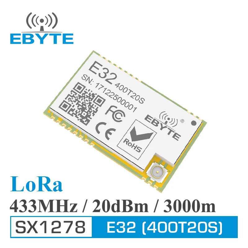 

SX1278 LoRa 433MHz 470MHz 3000m Long Range RF Module Wireless Data Transmitter and Receiver EBYTE E32-400T20S 100mW 20dBm