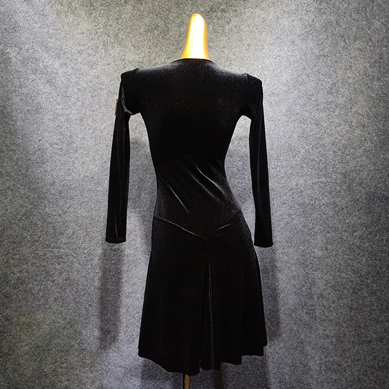 Женское бархатное танцевальное платье танцевальная юбка Осень-зима латинское