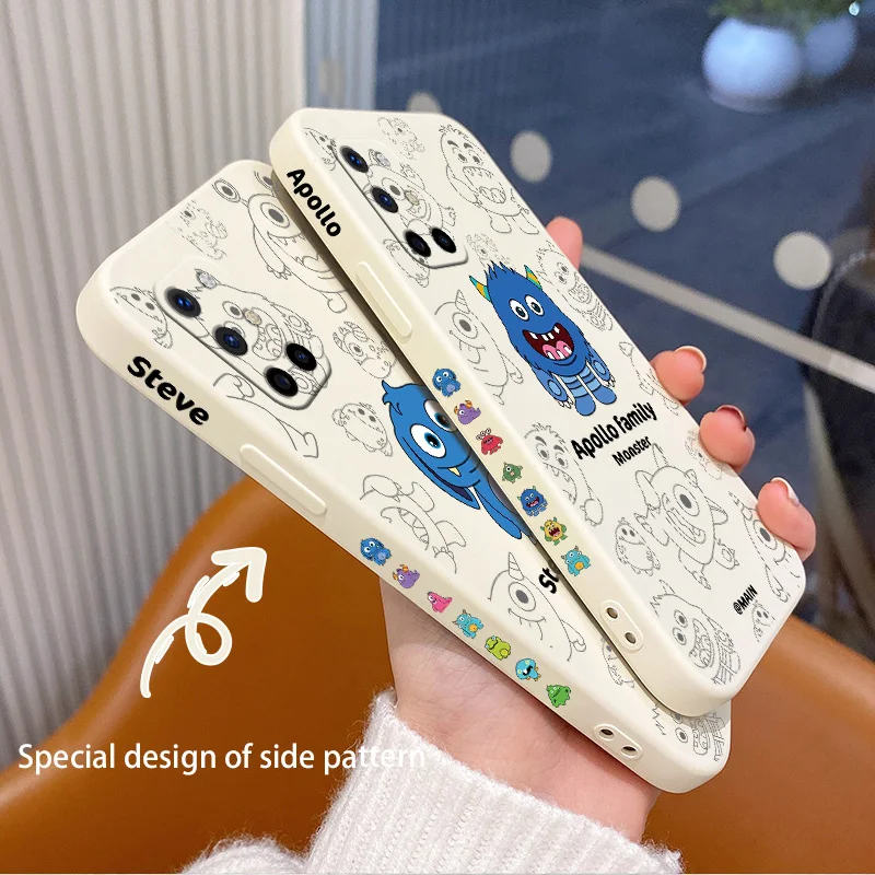 

Probe Monster Phone Case For Oneplus 8t 9 9pro 9r pro Liquid Silicone Cover