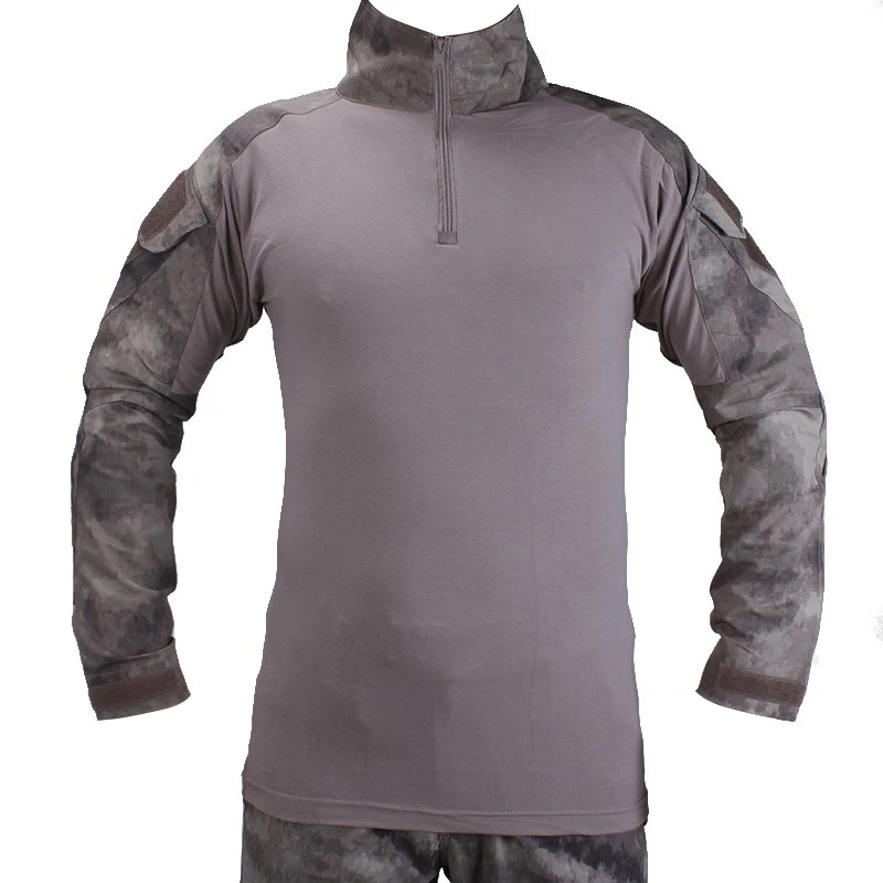 VULPO Tactical BDU Combat T-Shirts Military A-TASC Camouflage T-shirt Airsoft WG Hunting Clothing With Elbow Pads | Спорт и