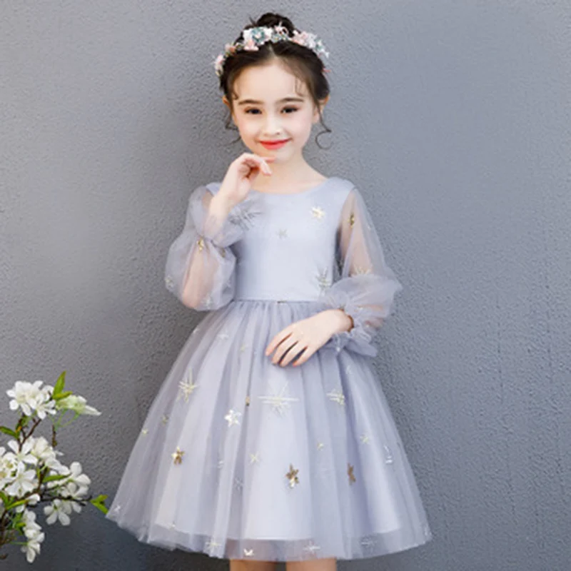 

Girls Dress 2021 Stage Summer Cotton LaceGirl Wedding Dresses Stage Performance Evening Dress Childrens Clothing Lantern Sleeve