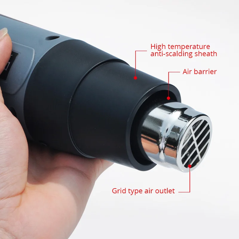 

Heat Gun Variable Temperature Control 1800W 2000W LCD Hot Air Gun With Overload Protection For Shrink Wrapping PVC Paint Removal
