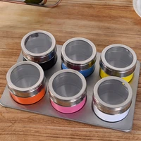 6 12pcsset magnetic dustproof seasoning boxes visible stainless steel spice can kitchen accessories cocina %d0%b4%d0%bb%d1%8f %d0%ba%d1%83%d1%85%d0%bd%d0%b8