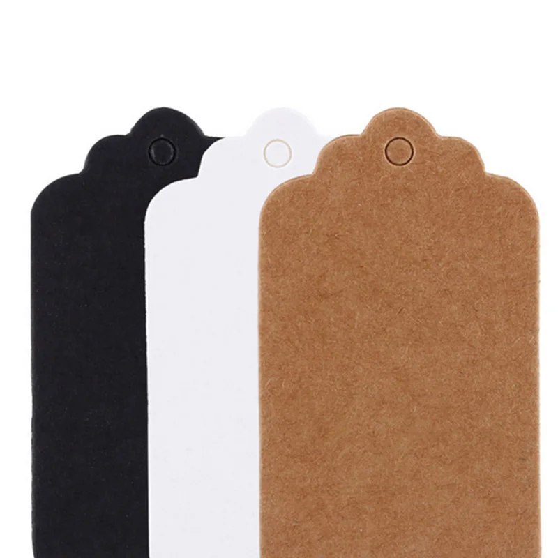 100 шт. бирки из натуральной коричневой крафт бумаги с джутовым шпагом для