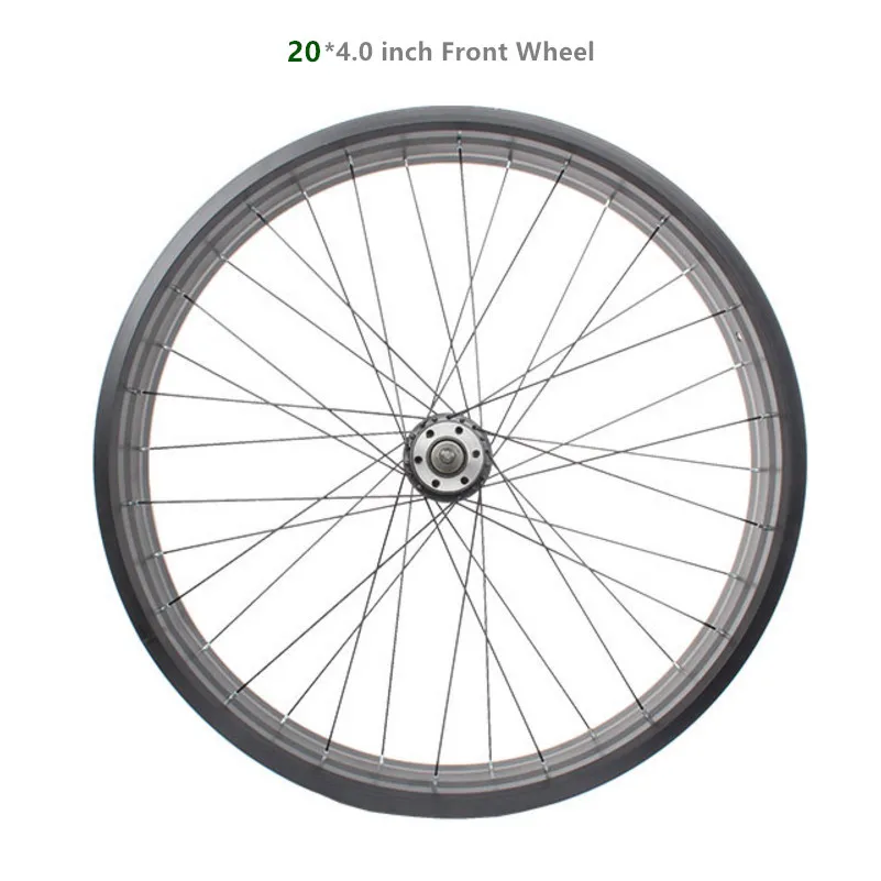 20 inch front wheel Бренд 20 26 Дюймов 4,0 широкая Толстая шина снегоход пляж грубая шина алюминиевый сплав набор колес внутренняя труба шины передние и задние колеса - Цвет: 20 inch front wheel