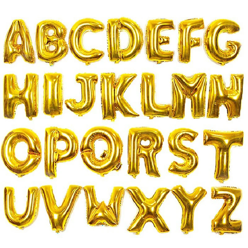 16inch Letter Foil Balloons Happy Birthday Party New Year Festival Wedding Decoration Gold Silver Colorful Aluminum Film Balloon